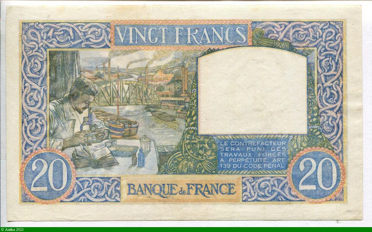 20 FRANCS SCIENCE & TRAVAIL - Type 1940