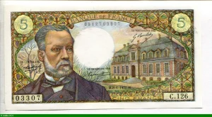 5 FRANCS PASTEUR - Type 1966