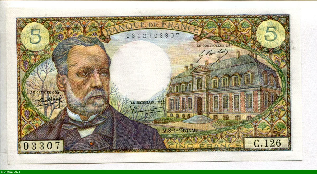 5 FRANCS PASTEUR - Type 1966