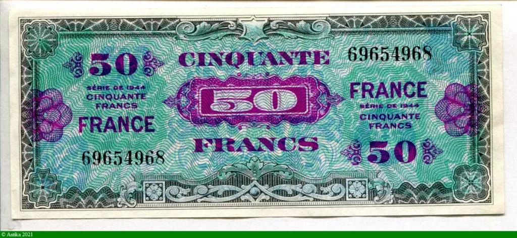 50 FRANCS Verso "France"