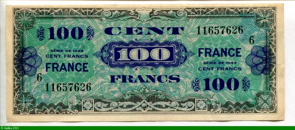 100 FRANCS Verso "France"