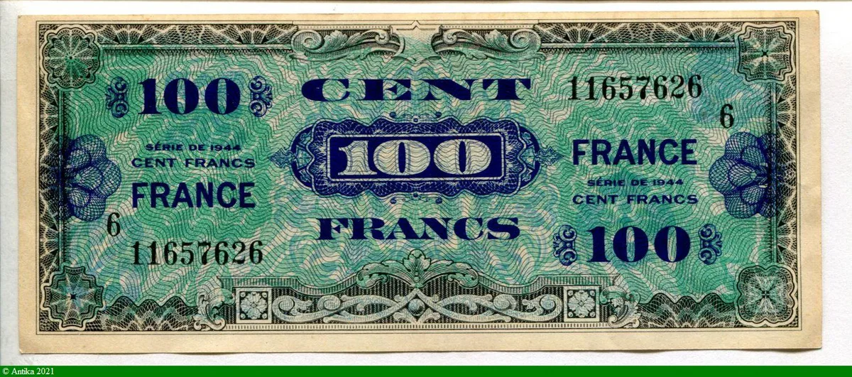 100 FRANCS Verso "France"