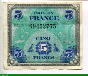 5 FRANCS Verso "Drapeau"
