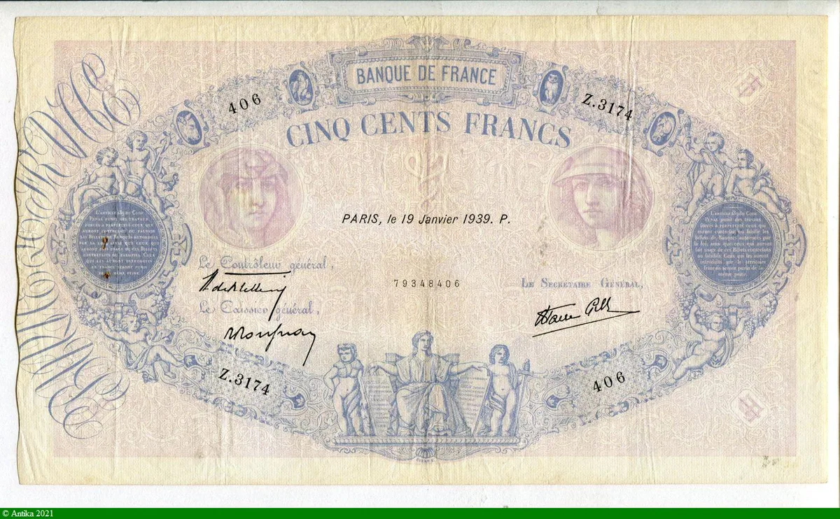 500 FRANCS BLEU & ROSE -Type 1888 modifié