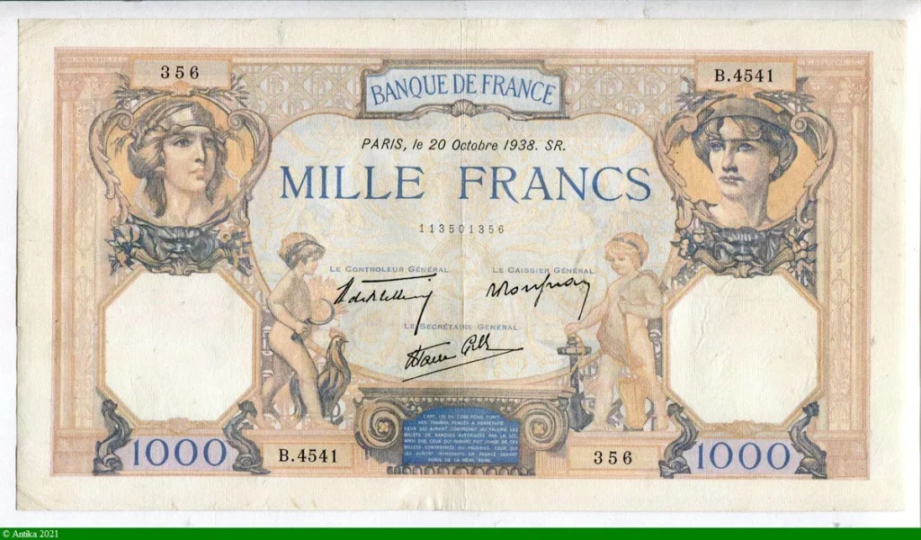 1000 FRANCS CERES & MERCURE - Type 1927 modifié