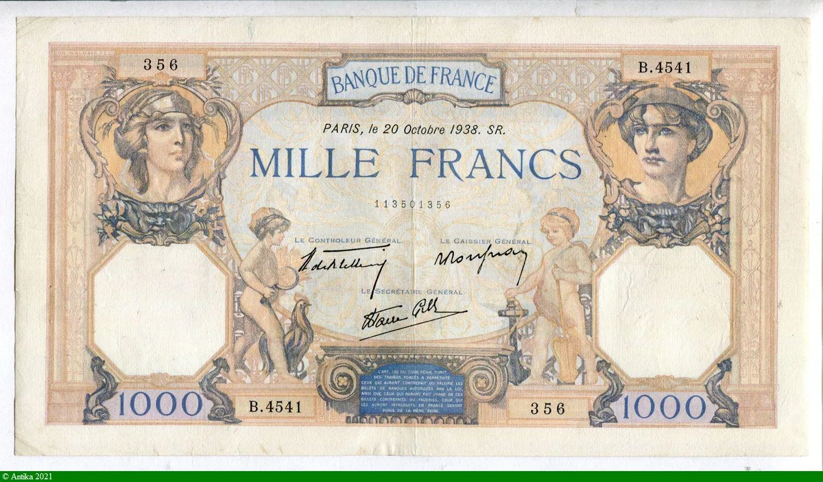 1000 FRANCS CERES & MERCURE - Type 1927 modifié