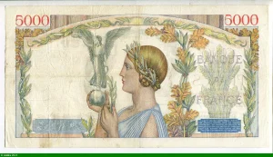 5000 FRANCS VICTOIRE - Type 1934 Impression à plat