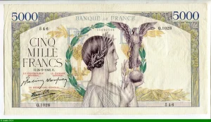 5000 FRANCS VICTOIRE - Type 1934 Impression à plat