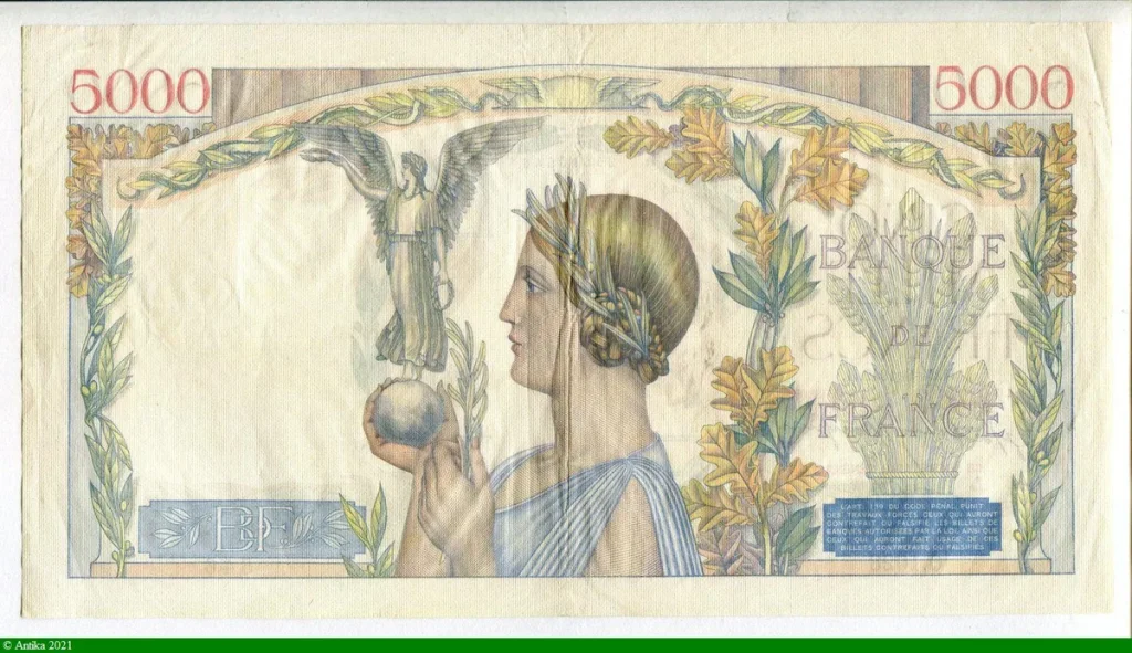 5000 FRANCS VICTOIRE - Type 1934 Impression à plat