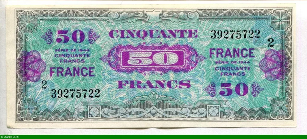 50 FRANCS Verso "France"