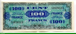 100 FRANCS Verso "France"