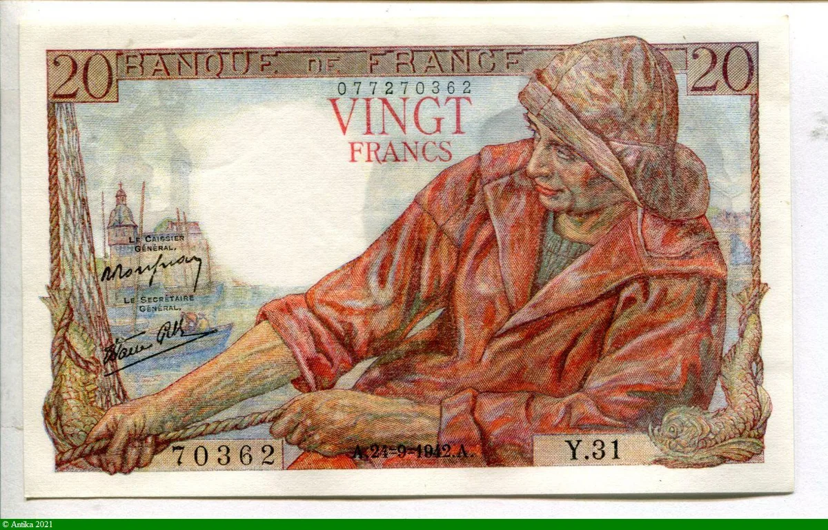 20 FRANCS PECHEUR - Type 1942