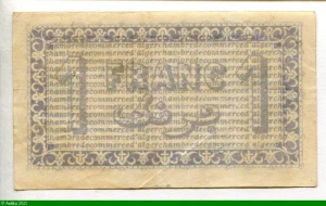1 FRANC Chambre de Commerce Alger