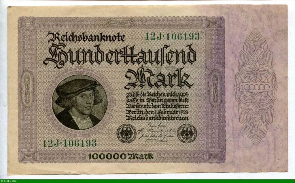 100 000 Mark Portrait Merchant Gisze * *