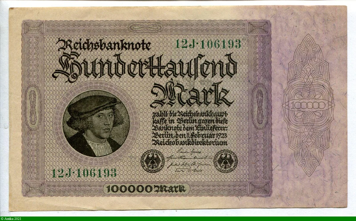 100 000 Mark Portrait Merchant Gisze * *