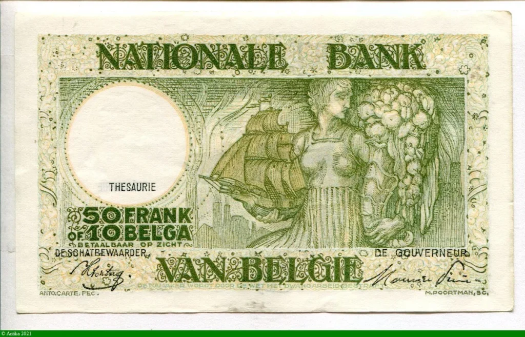 50 Francs-10 Belgas Paysanne portant du Blé * * * *