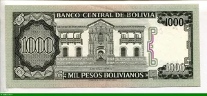 1000 Pesos Bolivianos Juana Azurday