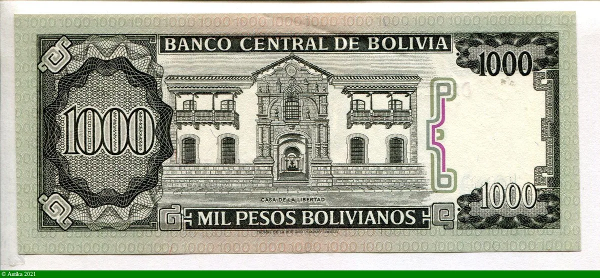 1000 Pesos Bolivianos Juana Azurday