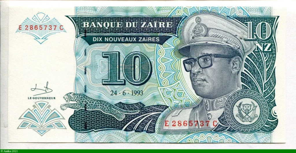 10 Nouveaux Zaires Mobutu & Léopard * *