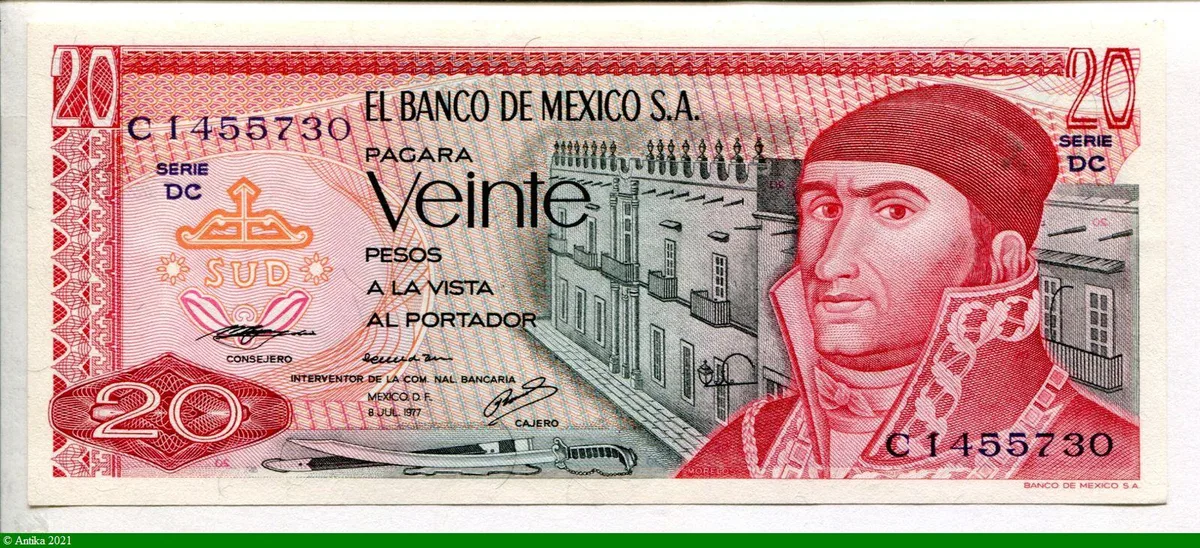 20 Pesos José Morales y Pavon * *