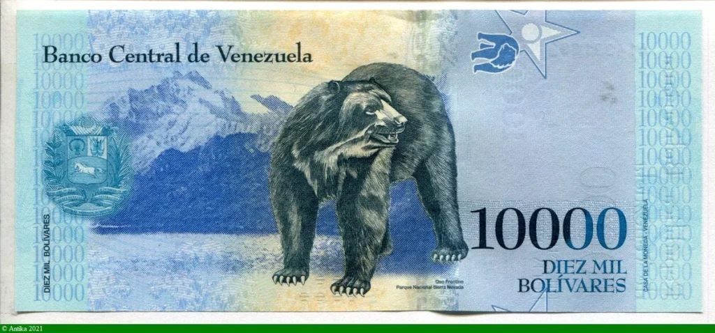 10 000 Bolivares Simon Rodriguez & Ours * * * * Superbe Billet