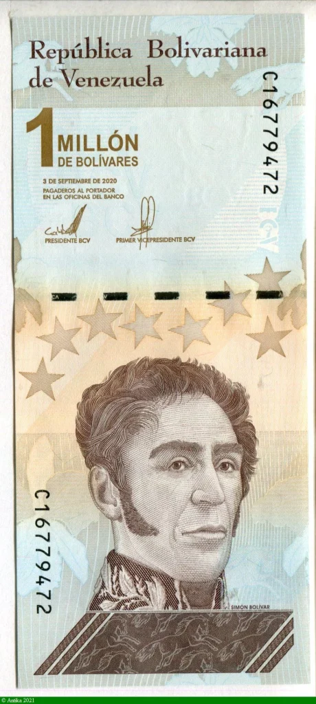 1 000 000 Bolivares Simon Bolivar & Bataille Superbe Billet NEW