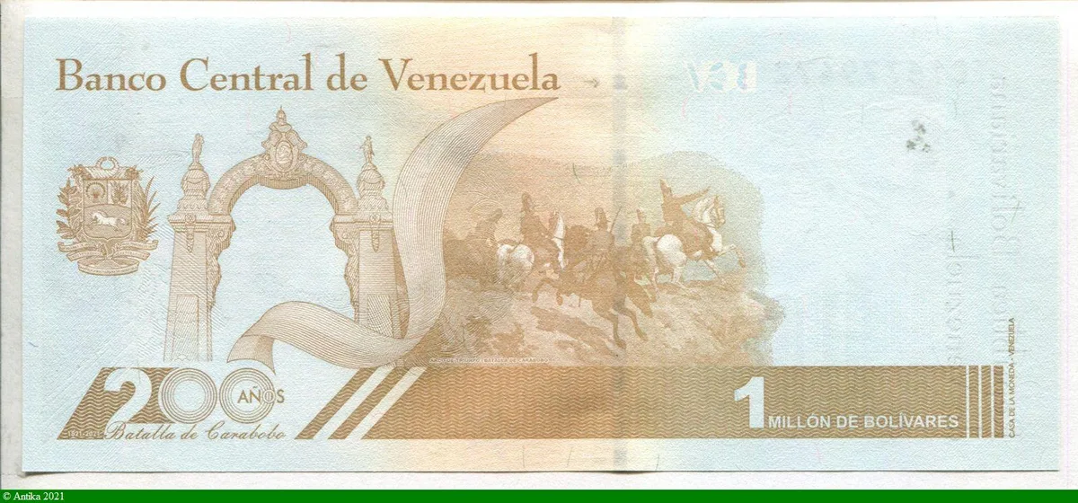 1 000 000 Bolivares Simon Bolivar & Bataille Superbe Billet NEW