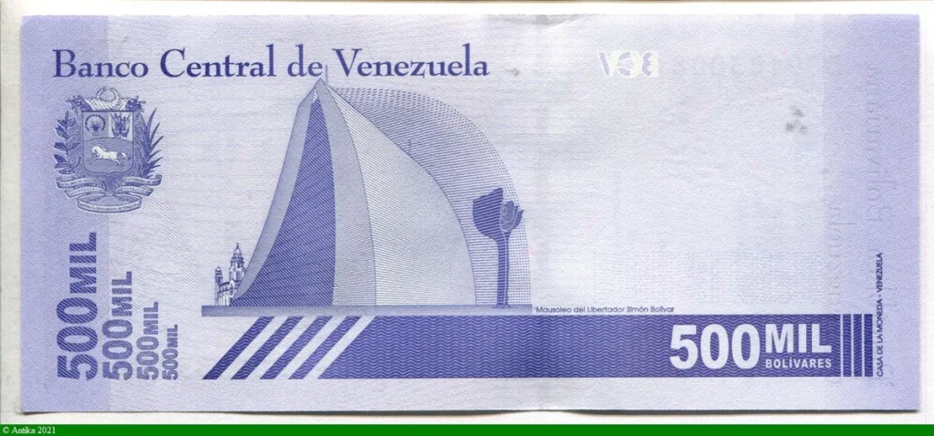 500 000 Bolivares Simon Bolivar & Mausolé * * * Superbe Billet NEW