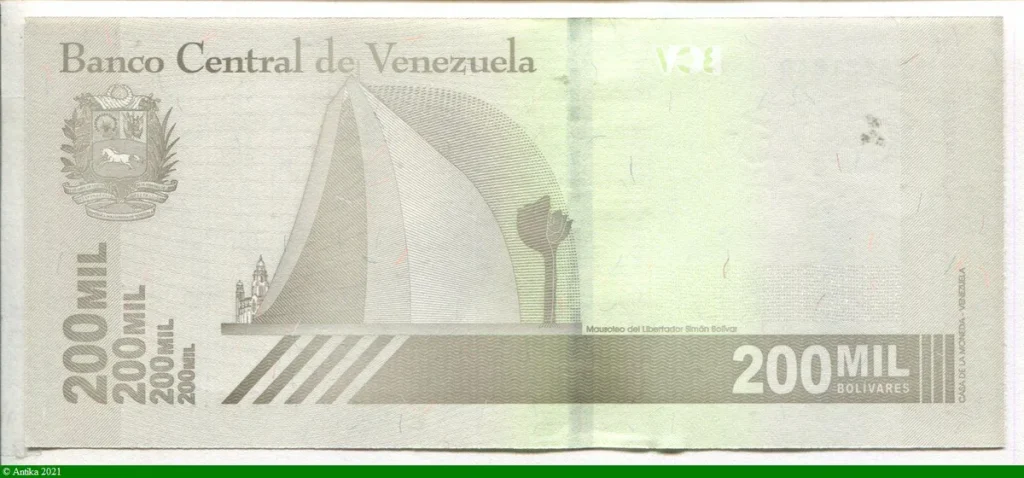 200 000 Bolivares Simon Bolivar & Mausolé * * * * * * NEW