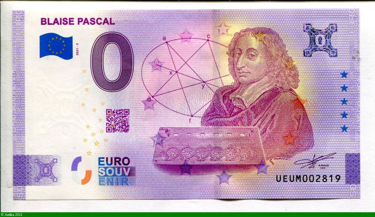 0 Euro Souvenir BLAISE PASCAL * * * * * * * * * * * * * * * * * * *