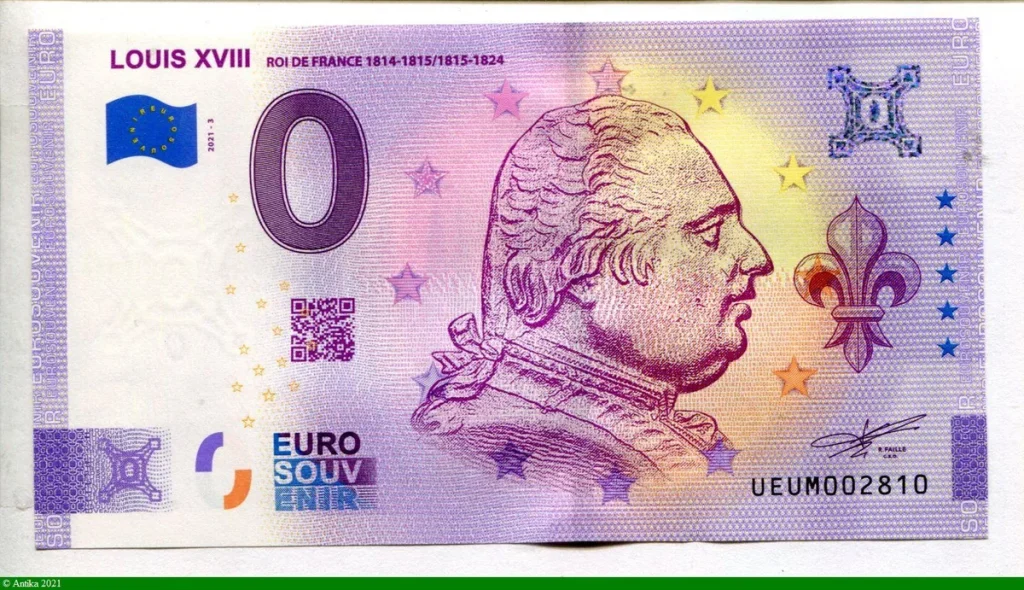 0 Euro Souvenir LOUIS XVIII * * * * * * * * * * * * * * * * * *