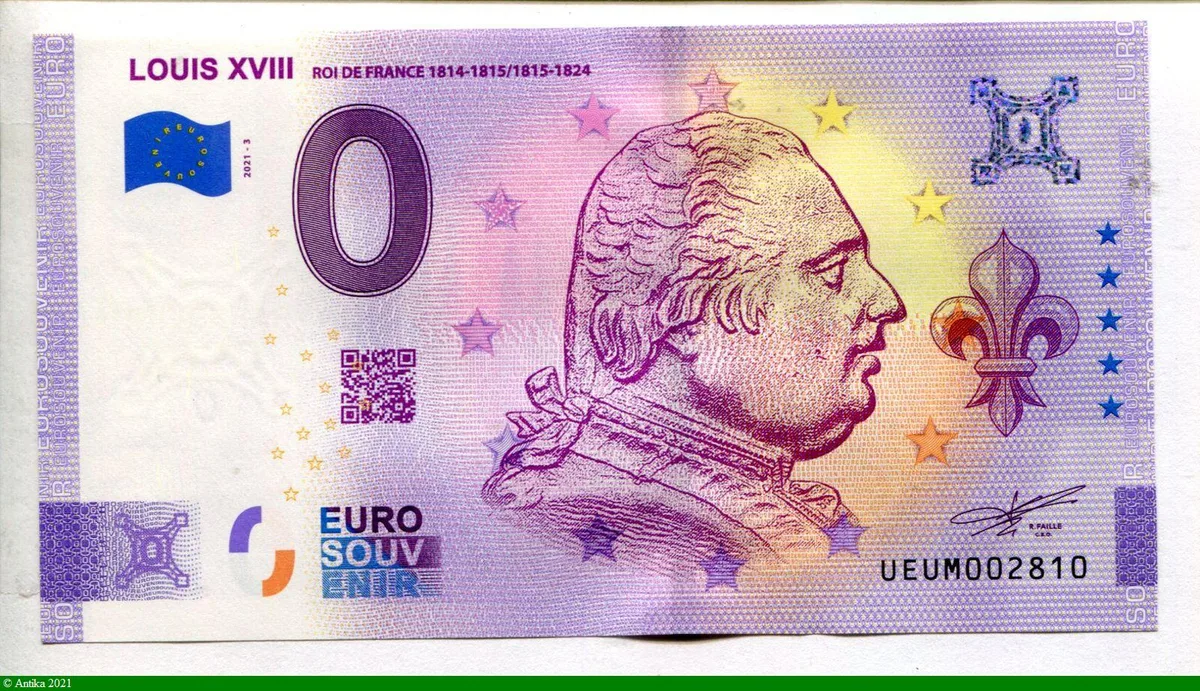 0 Euro Souvenir LOUIS XVIII * * * * * * * * * * * * * * * * * *
