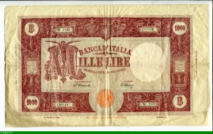 1000 Lire Violet & Marron Ornements