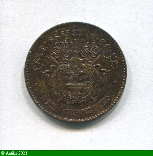 10 CENTIMES Cuivre NORODOM Ier