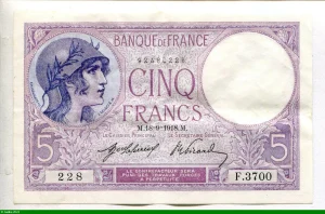 5 FRANCS VIOLET - Type 1917