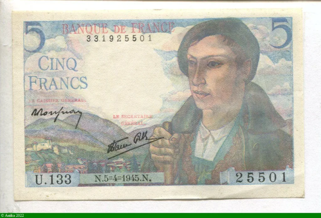 5 FRANCS BERGER - Type 1943
