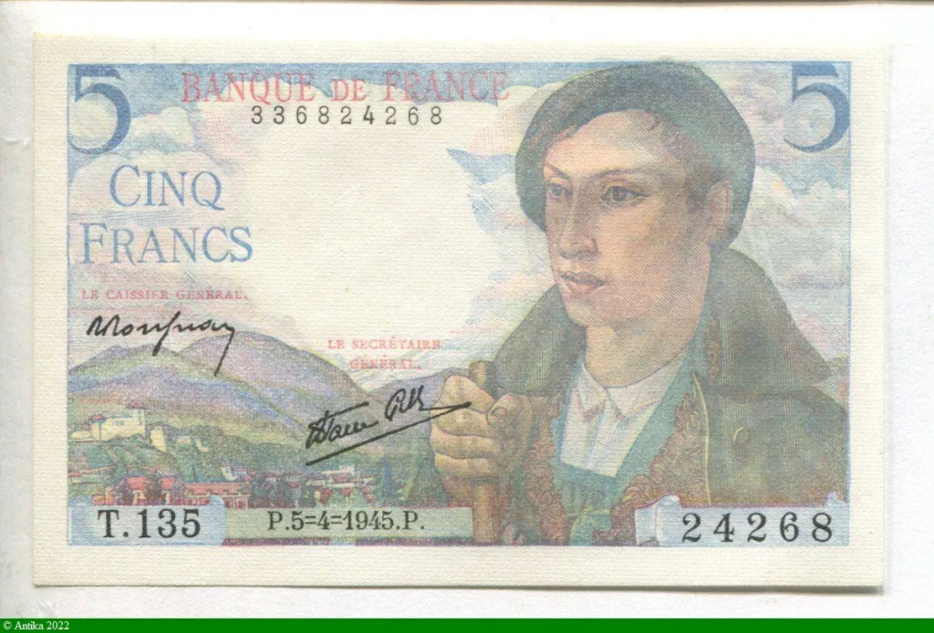 5 FRANCS BERGER - Type 1943