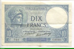 10 FRANCS MINERVE - Type 1915