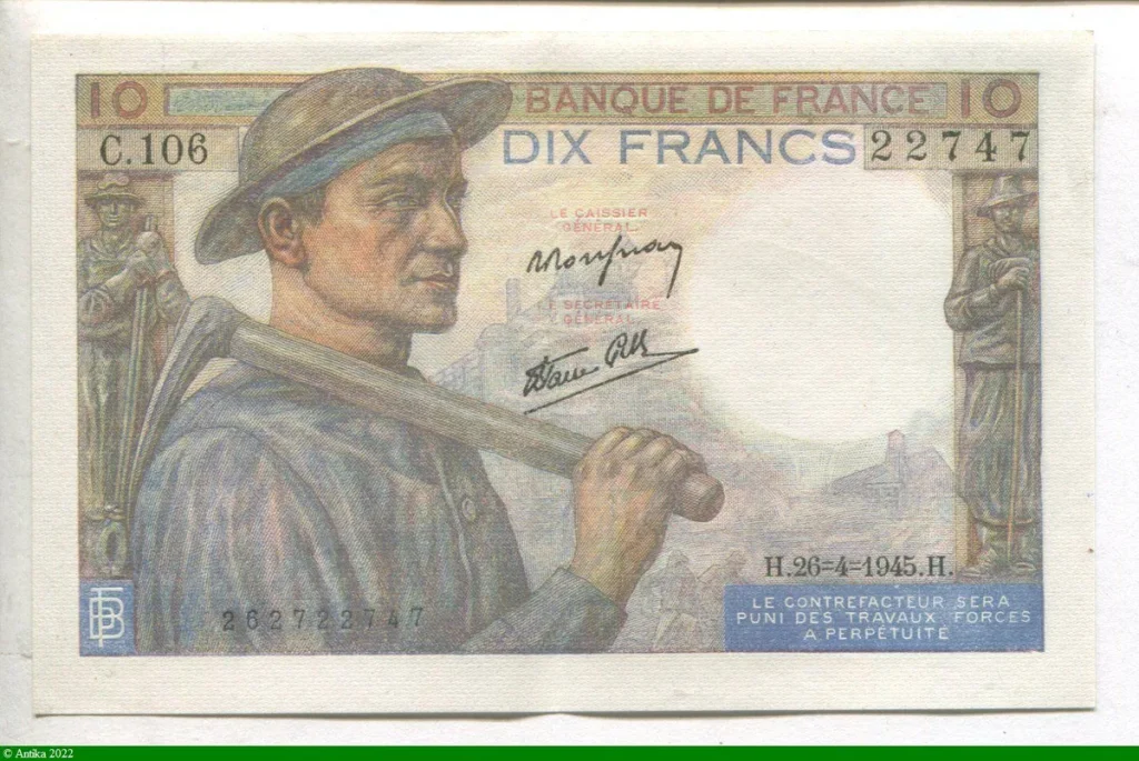 10 FRANCS MINEUR - type 1941