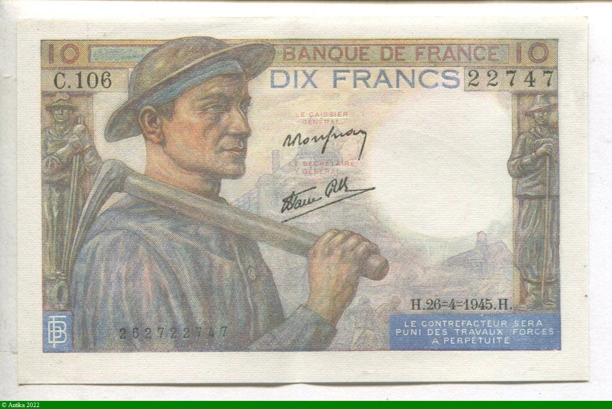 10 FRANCS MINEUR - type 1941