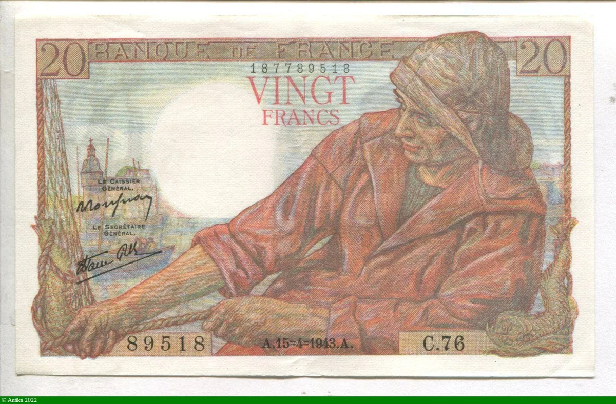20 FRANCS PECHEUR - Type 1942