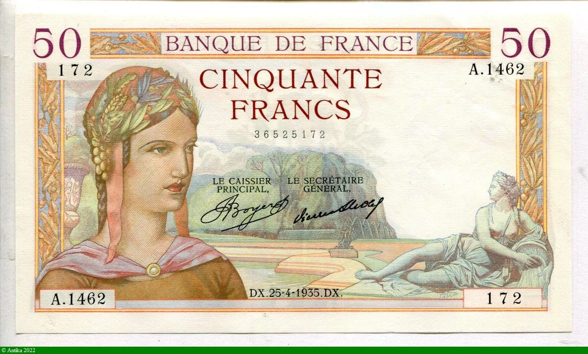 50 FRANCS CERES - Type 1933