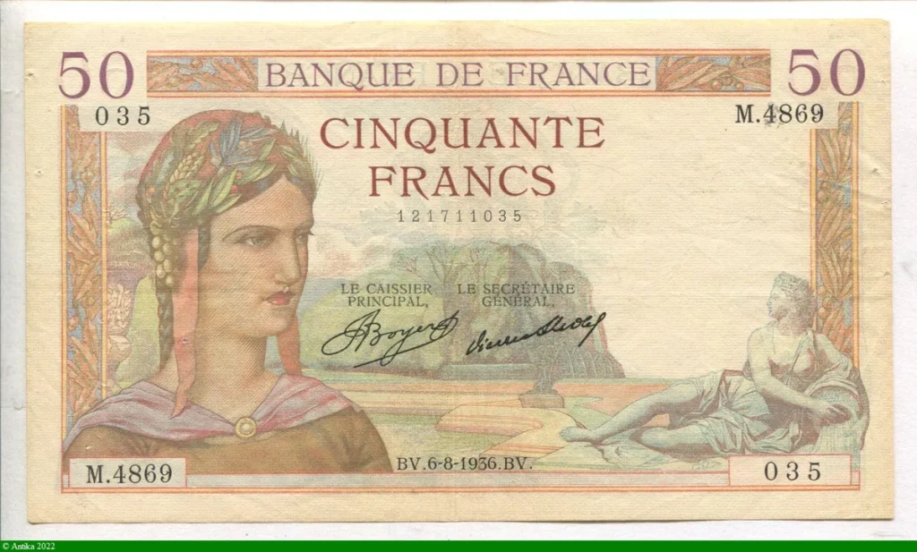 50 FRANCS CERES - Type 1933