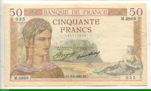 50 FRANCS CERES - Type 1933