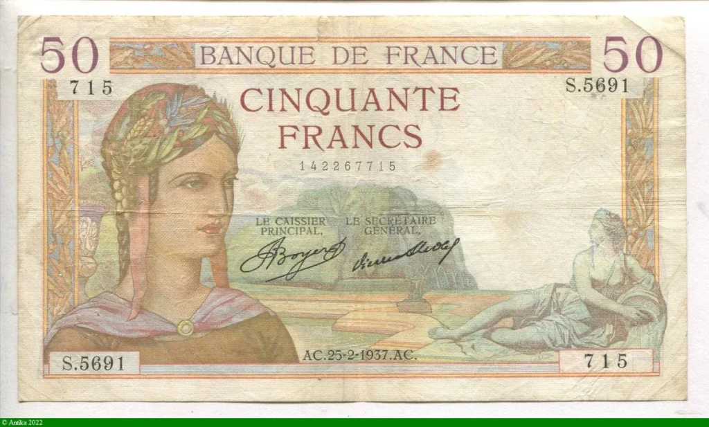 50 FRANCS CERES - Type 1933