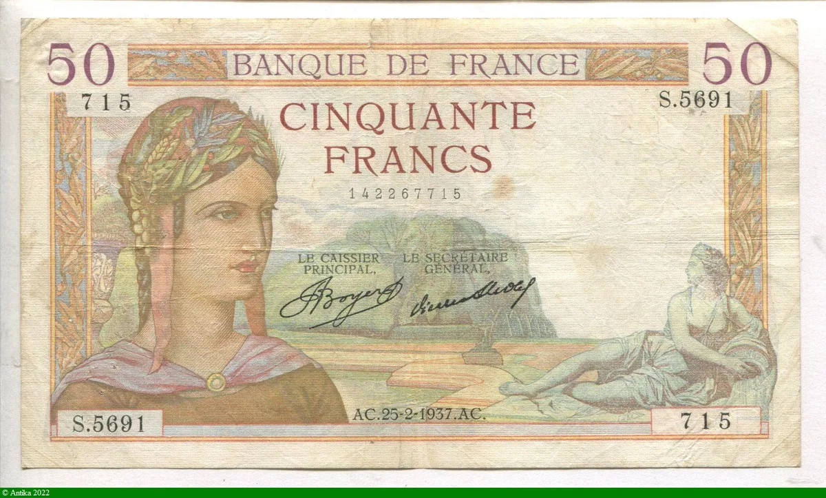 50 FRANCS CERES - Type 1933