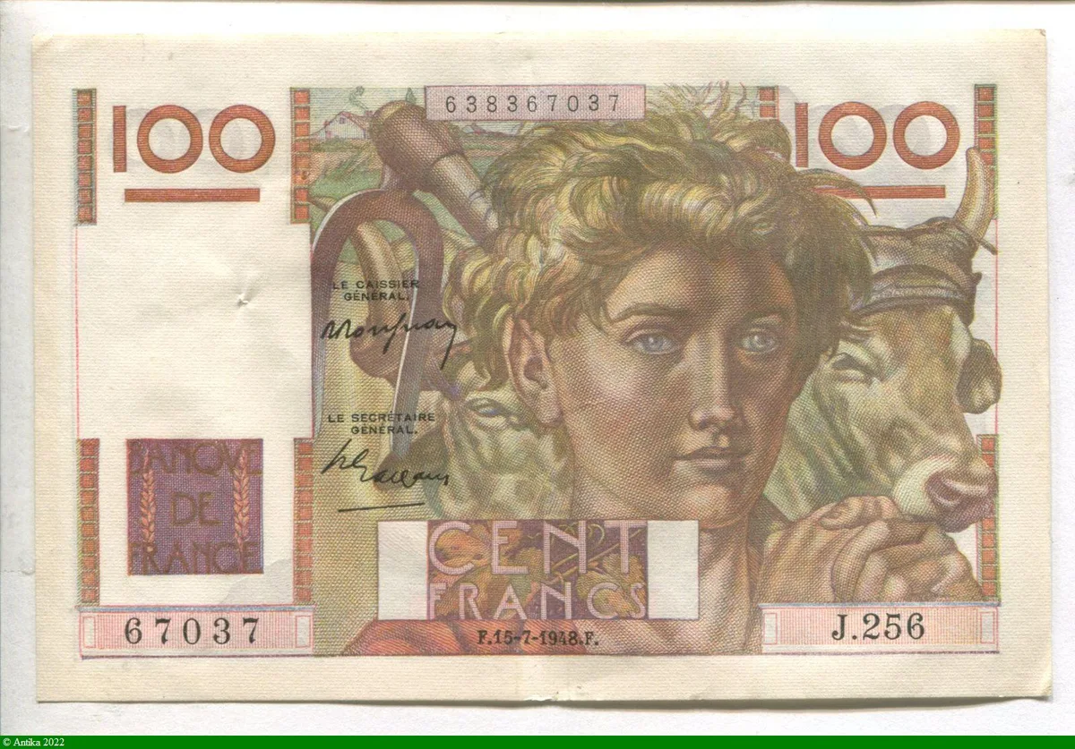 100 FRANCS JEUNE PAYSAN - Type 1945