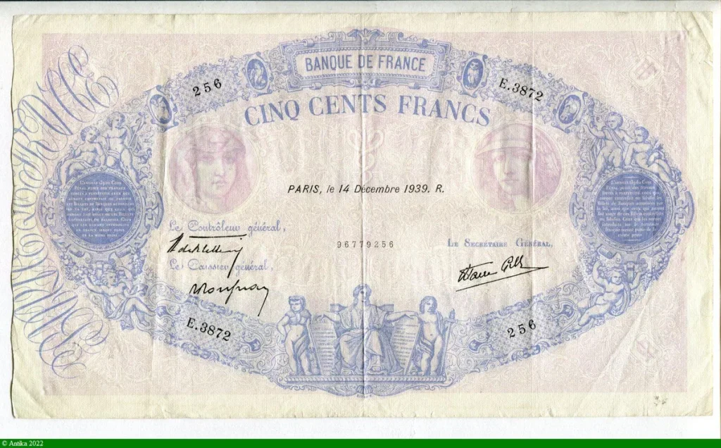 500 FRANCS BLEU & ROSE -Type 1888 modifié