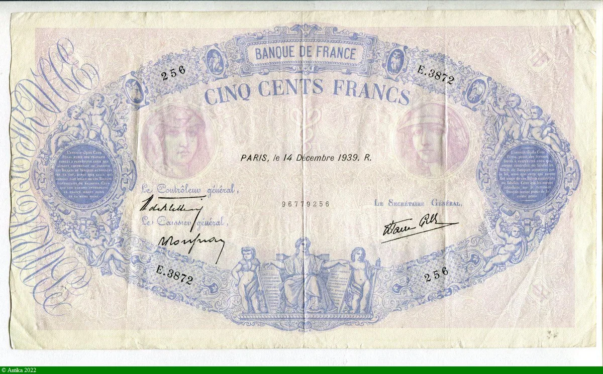 500 FRANCS BLEU & ROSE -Type 1888 modifié