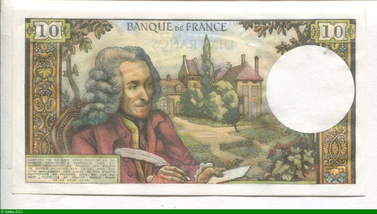 10 FRANCS VOLTAIRE - Type 1963
